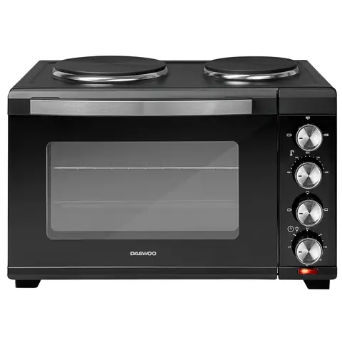 DAEWOO Electric Oven with Hot Plates - 3000W, 32L, Countertop, Dual Hotplate, Space-Saving, SDA1609GE