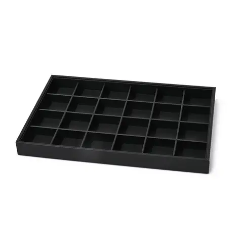 Oirlv Jewelry Display Tray Organizer Inserts Luxury, Stackable PU leather Jewelry Trays, Jewelry Trays For Drawer Men Women Jewelry Storage Display Case for Rings Stud Necklaces,Size 35*24*3cm