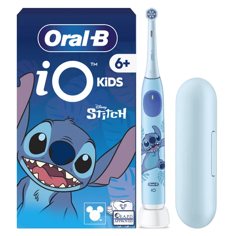 Oral-B iO Kids Stitch Brosse À Dents Électrique, 1 Brossette, 1 Étui De Voyage