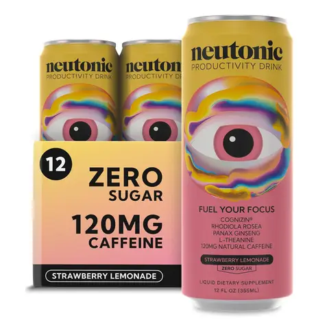 Neutonic Energy Drink Strawberry Lemonade Flavour Focus Support Multipack - 12 x 330ml