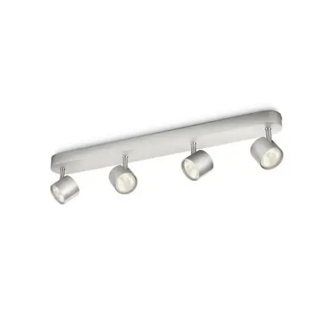 Philips Ceiling/Wall Spotlights Bar Star 4 x Warm White 22W Brushed Aluminium