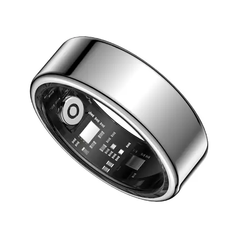 VoxorAI  SY02 silver 10# Call Reminder, Heart Rate, Blood Oxygen, Sleep, Exercise Monitoring, Video Browsing, Remote Care Smart Ring