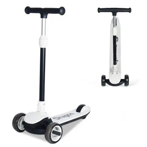 Neuleb YFQ Balancing Kick Scooter with Light Up Wheels, Extra Wide Deck, 3 Wheel Platform, Foot Activated Brake, 30Kg Limit, Kids & Toddlers Girls or Boys, for Ages 3 and Up,  Black