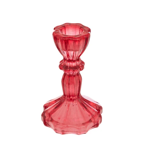 Hoher Kerzenhalter 11 cm, rotes Glas