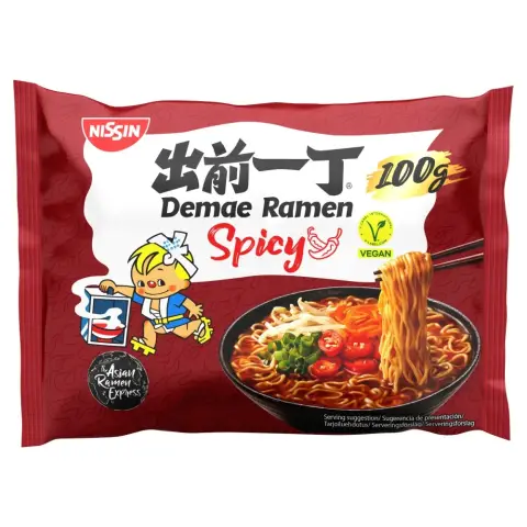 Nissin Demae Ramen Würziger Geschmack Nudeln 100g