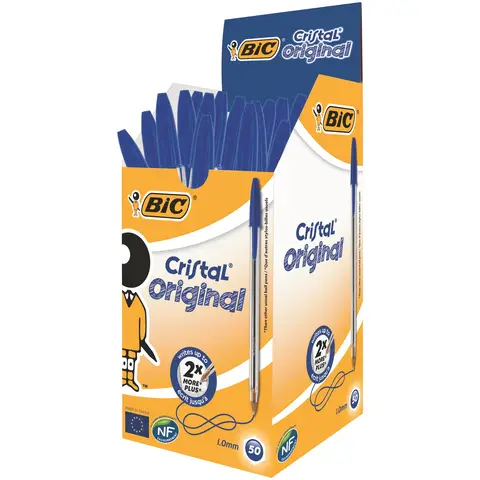 Bic Cristal Original Medium Ballpoint Pen Blue, Pack of 50