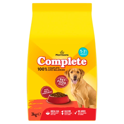 Morrisons Complete with Beef & Vegetables 1-7 Adult Years 3kg