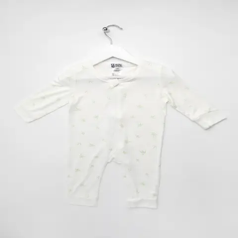Mama Bamboo Babygrow 3-6 Months White Bamboo Print