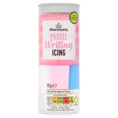 MORRISONS PASTEL WRITING ICING PACK 76G