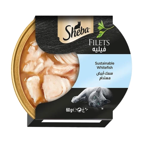 Sheba Filets mit nachhaltigem Weißfisch Nassfutter für Katzen 16 x 60 g