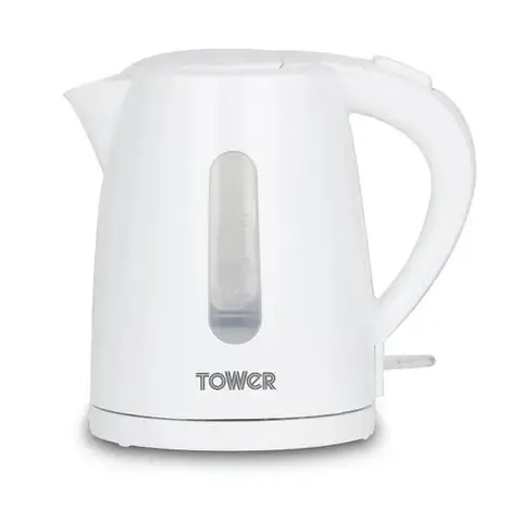 Tower Compact Travel Jug Kettle, White, Portable, 2200W, 1L - T10029W