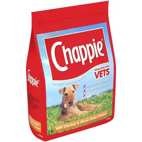 Chappie Complete Adult Dry Dog Food Beef & Wholegrain Cereal 3kg