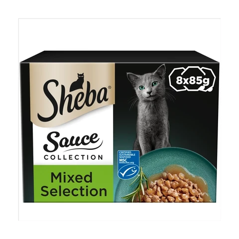 SHEBA Sauce Collection Adult Wet Cat Food Tray Mixed Selection 8 x 85g