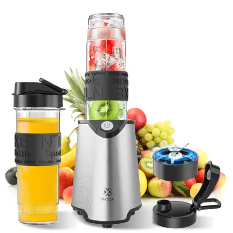 WOOX MX0199 Mélangeur personnel portable, Mélangeur de taille personnelle, Idéal pour les smoothies, le mixage de glace, l'extraction de jus et le traitement des aliments, Compact, Pratique et Polyvalen