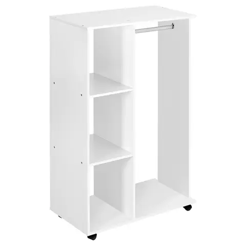 Armoire penderie armoire de rangement mobile panneaux de particules blanc