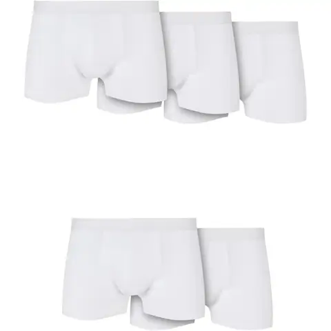 Urban Classics effen boxershortjes van biologisch katoen, 5-pack, ondergoed - broeken, wit/wit/wit/wit/wit, XXL
