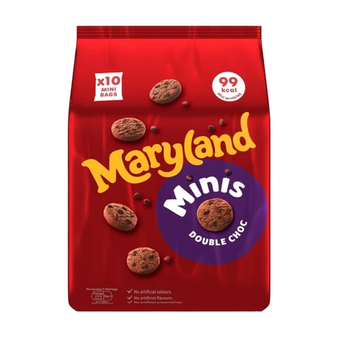 Maryland Minis Double Choc Chip Cookies 10Pk 198g