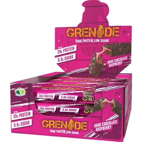 Grenade Protein Bars Dark Chocolate Raspberry 720 grams  12 x 60 g