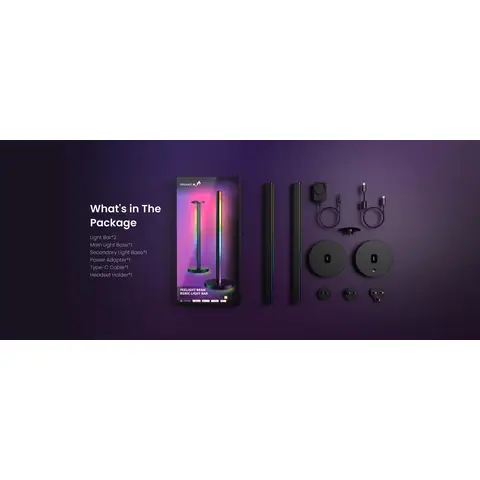 Yeelight Beam RGBIC Light Bar(2 Pack) – Smart Ambient & Mood Lighting with Music Sync, Perfect for Gaming & Music Parties, Works with Apple Home, Alexa, Google Assistant & SmartThings