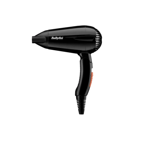 Babyliss Travel Hair Dryer – 2000W Power, Dual Voltage, Folding Handle, 2 Heat and 2 Speed Settings – Black, 5344U