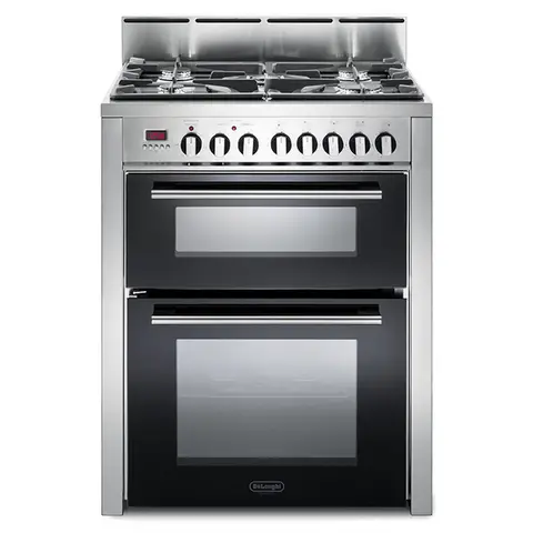 DeLonghi DDC707DF 70cm Dual Fuel Double Oven Cooker, Stainless Steel, A Rated