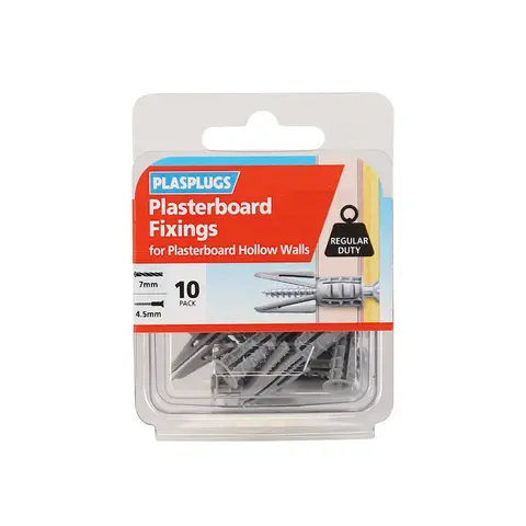 PLASPLUGS CF 104 Standard Plasterboard Fixings Pack of 10