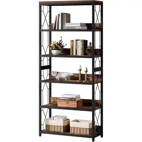 Tribesigns 180cm Tall 5-Tier Bookshelf, Open Bookcase for Living Room, Office, Bedroom, Floor Standing Display Shelving Unit, Sturdy Storage Shelf for Books, Decor, and More