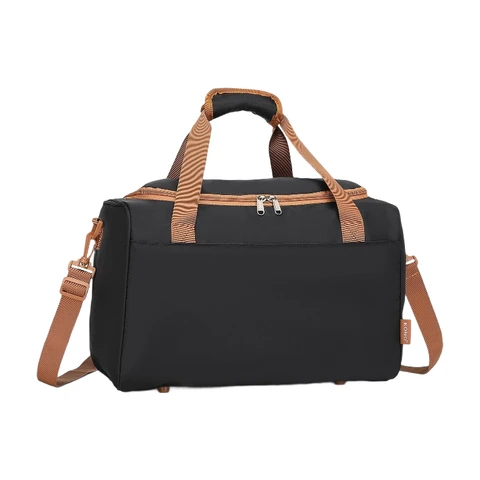 Kono Ryanair 40x20x25 Under The Seat Holdall Cabin Hand Luggage Carry-On Travel Bag 20L (Black/Brown)