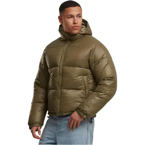 Urban Classics Glänzende Pufferjacke mit Kapuze Winterjacken/Mäntel tiniolive 3XL