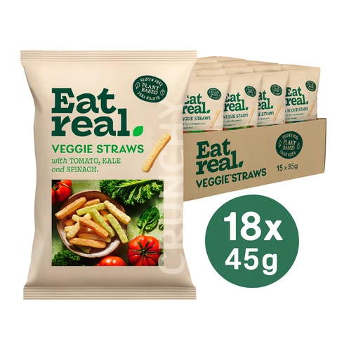 Eat Real - Veggie Straws with Tomato, Kale and Spinach - 18 x 40g