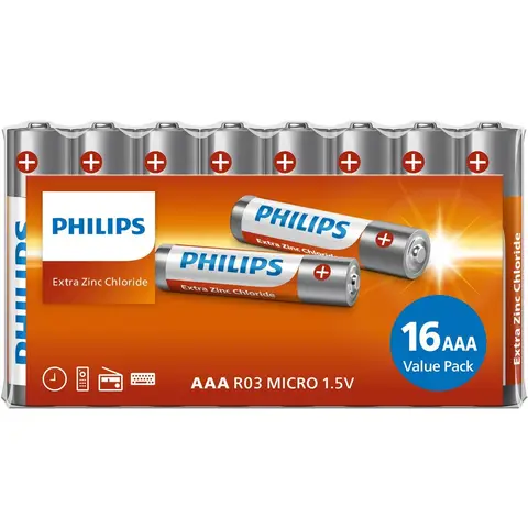 Philips AAA LongLife Batterijen - RO3 Micro 1.5 V LongLife