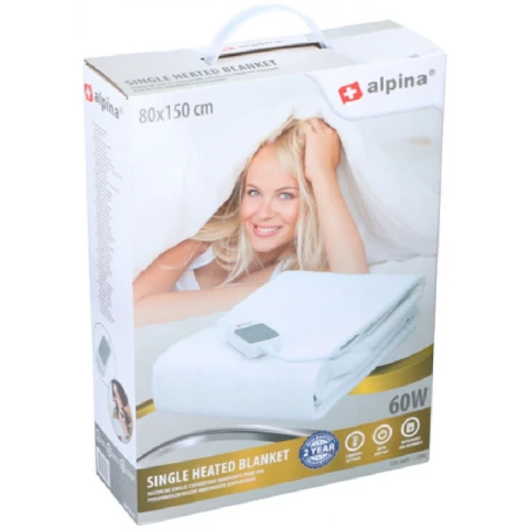 Alpina Couverture chauffante blanche 60w 150cm*80cm