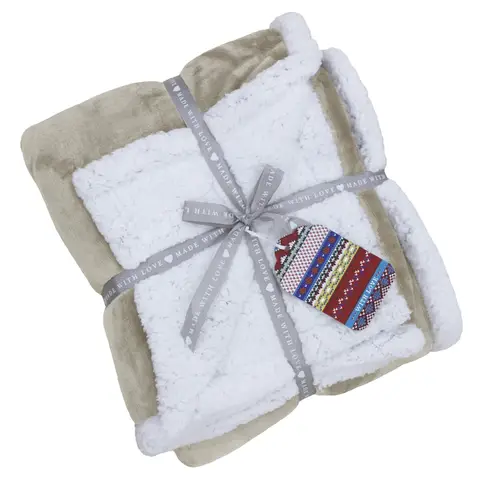 Riva Home Throw Lux Sherpa Fleece Natural 127x152cm
