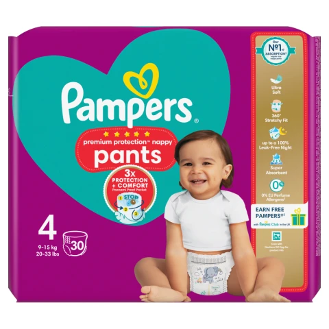 Pampers Premium Protection Pants Pull-On Size 4 Maxi 30s