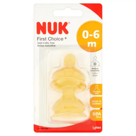 Nuk First Choice + Latex Teat Size 1 Medium hole
