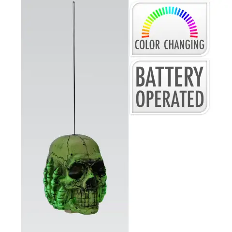SKULL DECO WITH LED 14X14X13CM