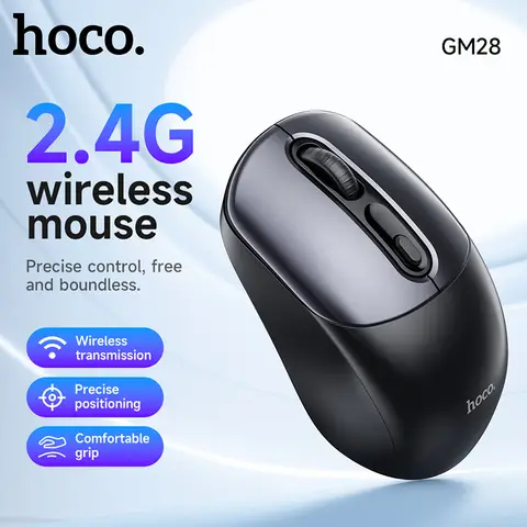HOCO GM28 kabellose Maus – 2,4 GHz mit USB-Empfänger – Metalgrau