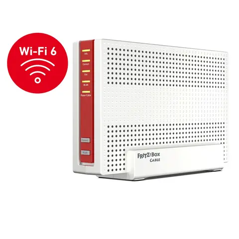 FRITZ!Box 6690 Cable, DOCSIS 3.1 Kabel-Router mit Wi-Fi 6 bis zu 6000 MBit/s (5 GHz + 2,4 GHz), 2,5-Gigabit-LAN, USB 3.0, DECT, Mesh