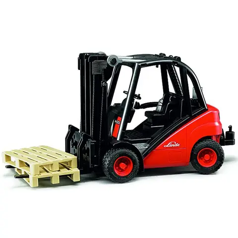 Bruder Linde H30D Forklift Truck 1:16 Scale Model with 2 Pallets