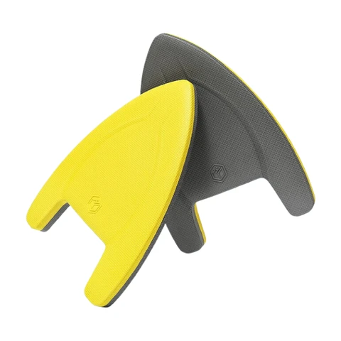 ochama x J.ZAO Planche flottante de natation pour enfants et adultes, en forme de A, jaune et grise
