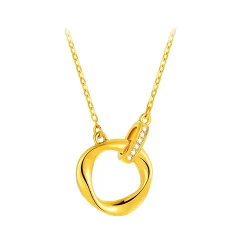 ochama x J.ZAO Collier Mobius en diamant de culture biologique or 999‰ Cadeaux d'anniversaire, mariage, Noël