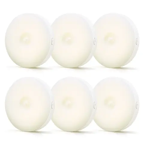 VIVREAL Lot de 6 veilleuses de nuit LED avec capteur de mouvement sans fil et rechargeables