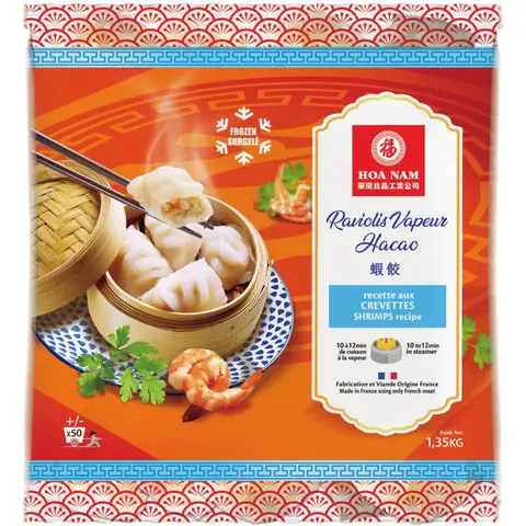 HOA NAM Sachet de 50 raviolis aux crevettes Ha Cao surgelés - 1,35 kg