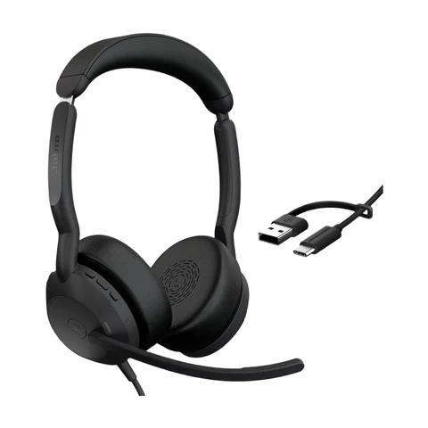 Jabra Evolve2 50 Wireless Stereo Headset with Dual USB-A & USB-C for Office Use