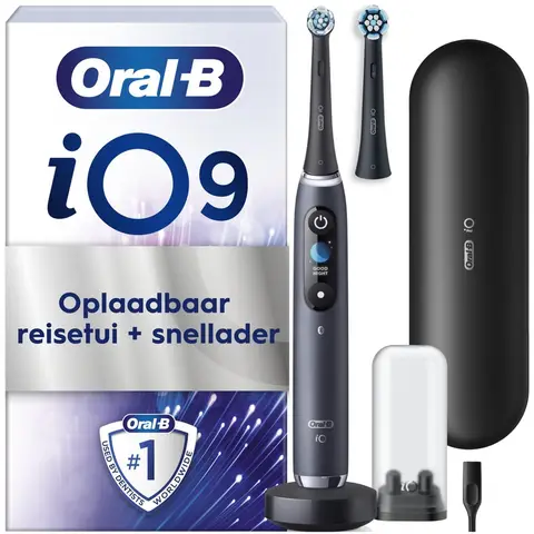 ORAL-B iO9N Elektrische Tandenborstel Black Onyx Bluetooth Verbinding Smart Model Diepe Reiniging iO9N iO9N