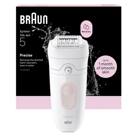 Braun Silk-epil 5 SE5-000 Epilierer - 1 Stück - Massageroller - Nass- und Trockenanwendung - Inklusive Trimmeraufsatz
