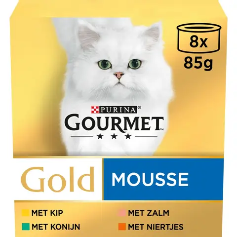 Gourmet Gold Mousse Kalkoen, Zalm, Nier & Konijn Multipack