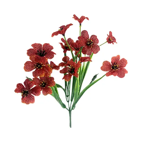 Weis Moments 9er-Set künstliche Blumen, UV-beständig, Falschpflanzen für den Außenbereich, 6 Farben, realistische Kunststoff-Frühlingsblume in Töpfen, Innen für Zuhause, Garten, Veranda, Balkon und Fensterkasten zur Dekoration, Der Sonnenuntergang ist rot, Neujahrssale, Top-Geschenkideen