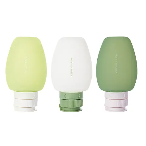 JORDAN&JUDY Travel Silicone Refillable Bottles, Leak-Proof, Portable Toiletry Bottle Set, 3-Pack, 80ml