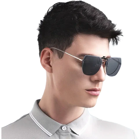 ochama polarized sunglasses clip-on neutral sunglasses clip-on driving mirror clip-on anti-ultraviolet myopia polygonal